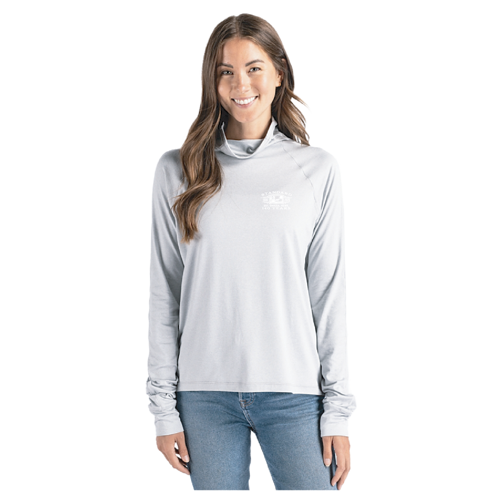 Cutter & Buck, Coastline Recycled Double Peached Womens Funnel Neck Pullover