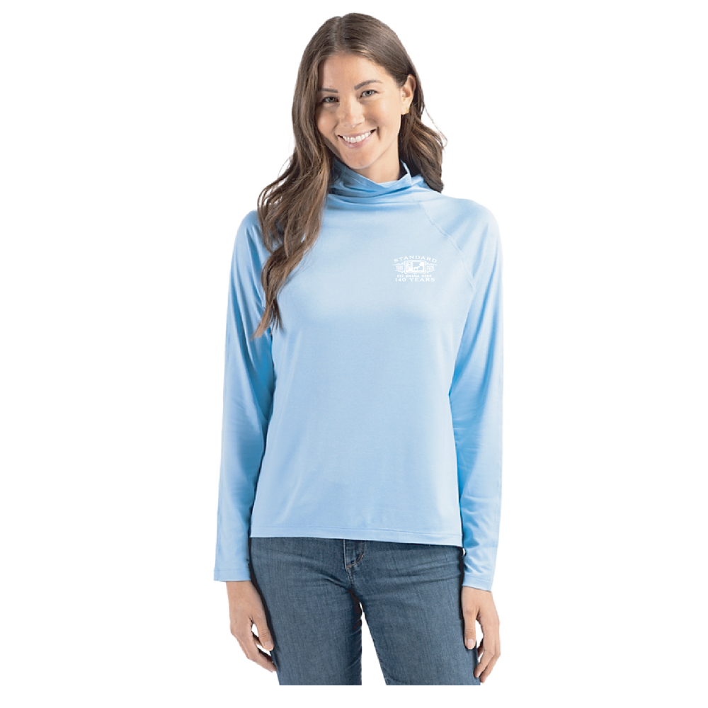 Cutter & Buck, Coastline Recycled Double Peached Womens Funnel Neck Pullover
