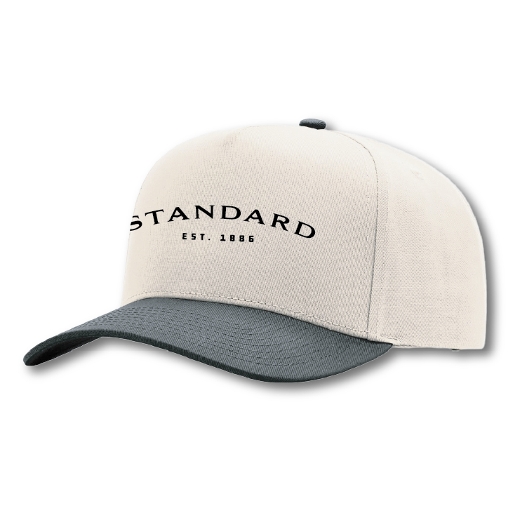 Richardson, Full Fabric 5 Panel Champ Puff Cap- Cream & Black