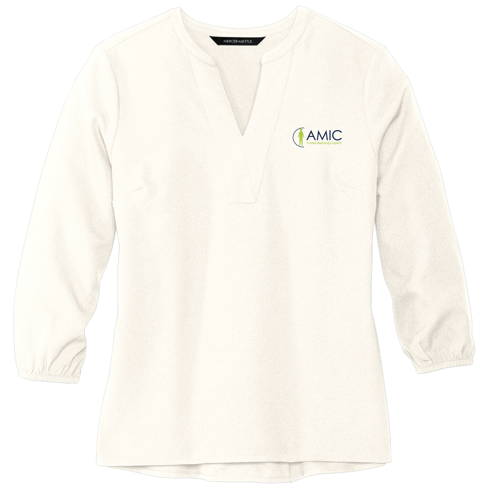 Mercer+Mettle Women's Stretch Crepe 3/4-Sleeve Blouse