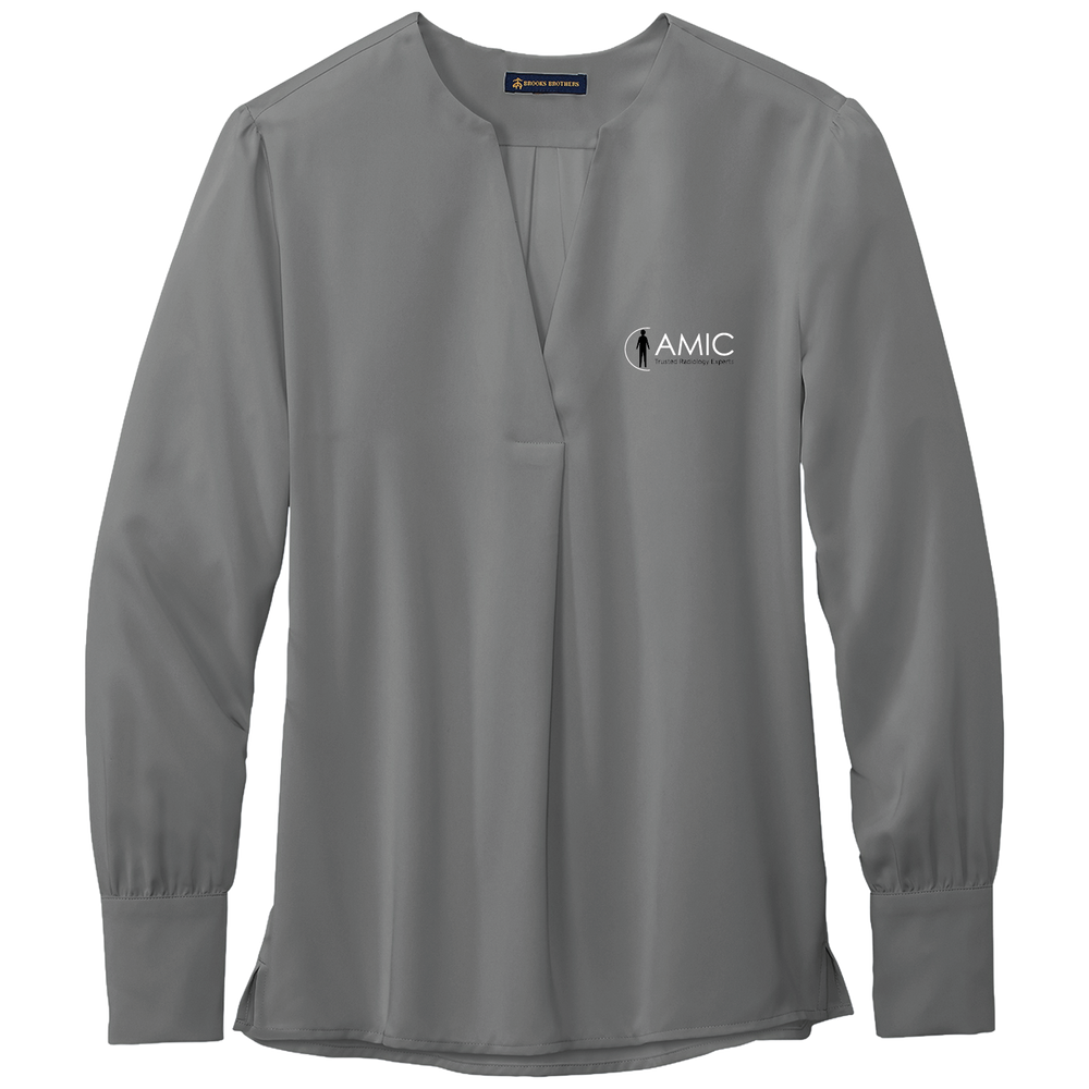 Brooks Brothers Women’s Open-Neck Satin Blouse