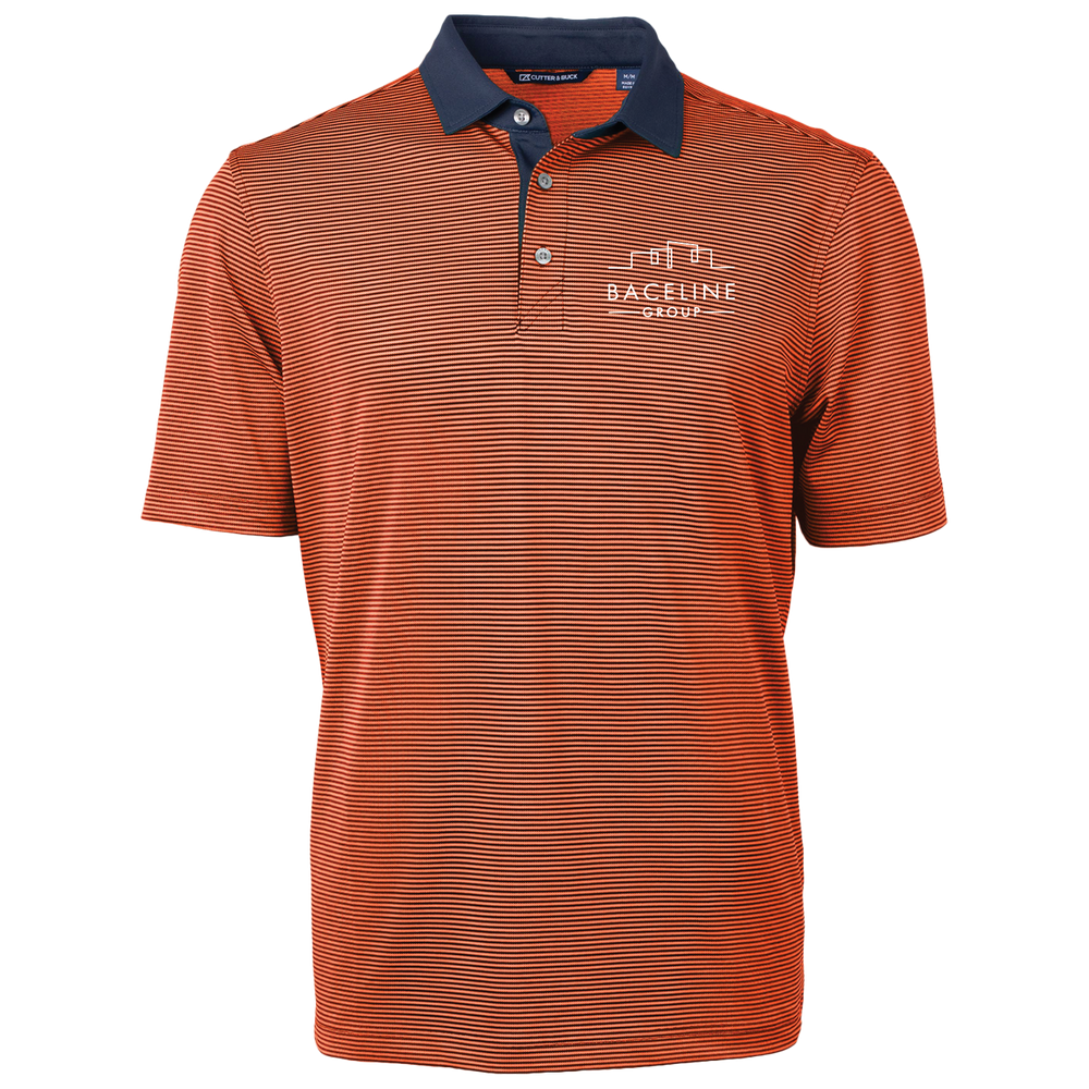 Cutter & Buck Virtue Recycled Micro Stripe Featherlight Pique Mens Polo