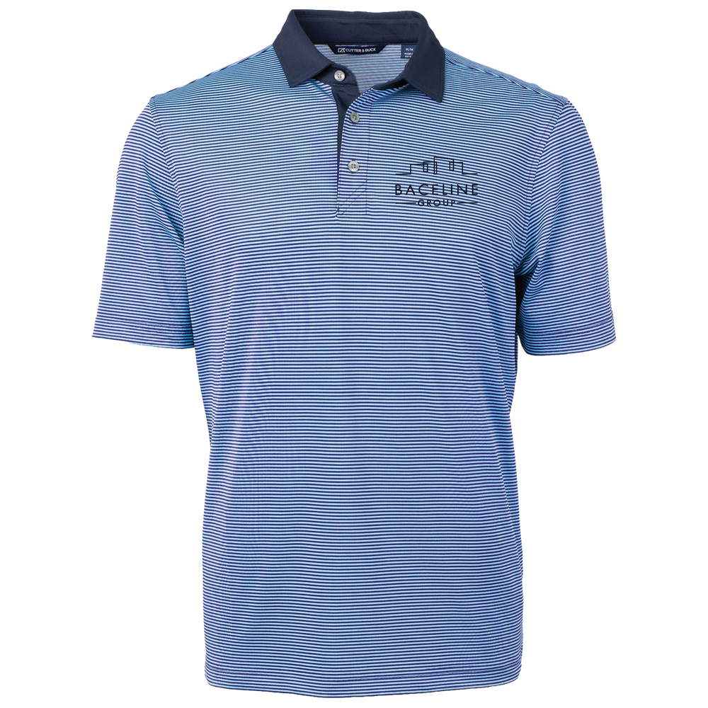 Cutter & Buck Virtue Recycled Micro Stripe Featherlight Pique Mens Polo