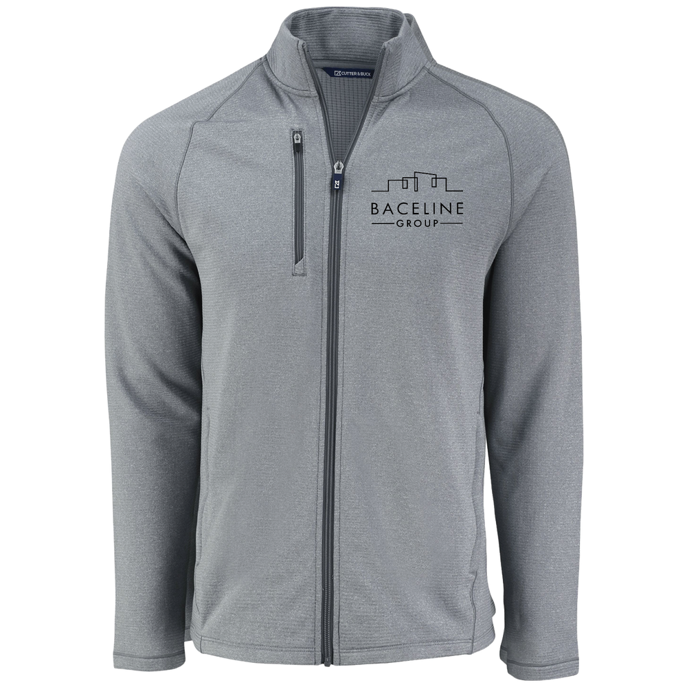 Cutter & Buck Peshastin Recycled Grid Fleece Mens Full Zip Jacket