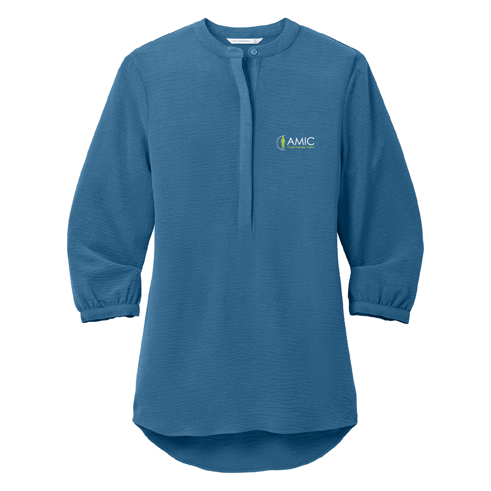 Port Authority Ladies 3/4-Sleeve Textured Crepe Tunic