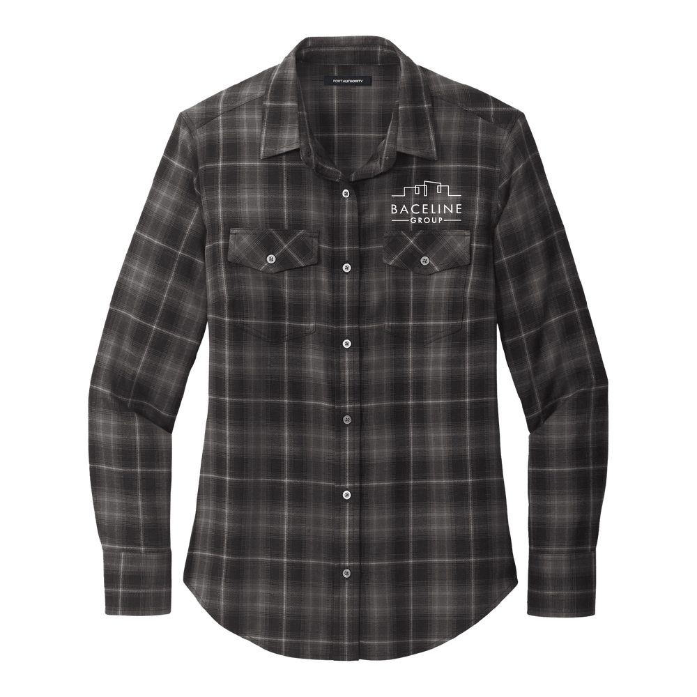 Port Authority Women's Long Sleeve Ombre Plaid Shirt