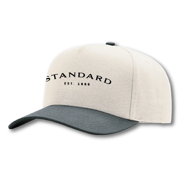 Richardson, Full Fabric 5 Panel Champ Puff Cap- Cream & Black