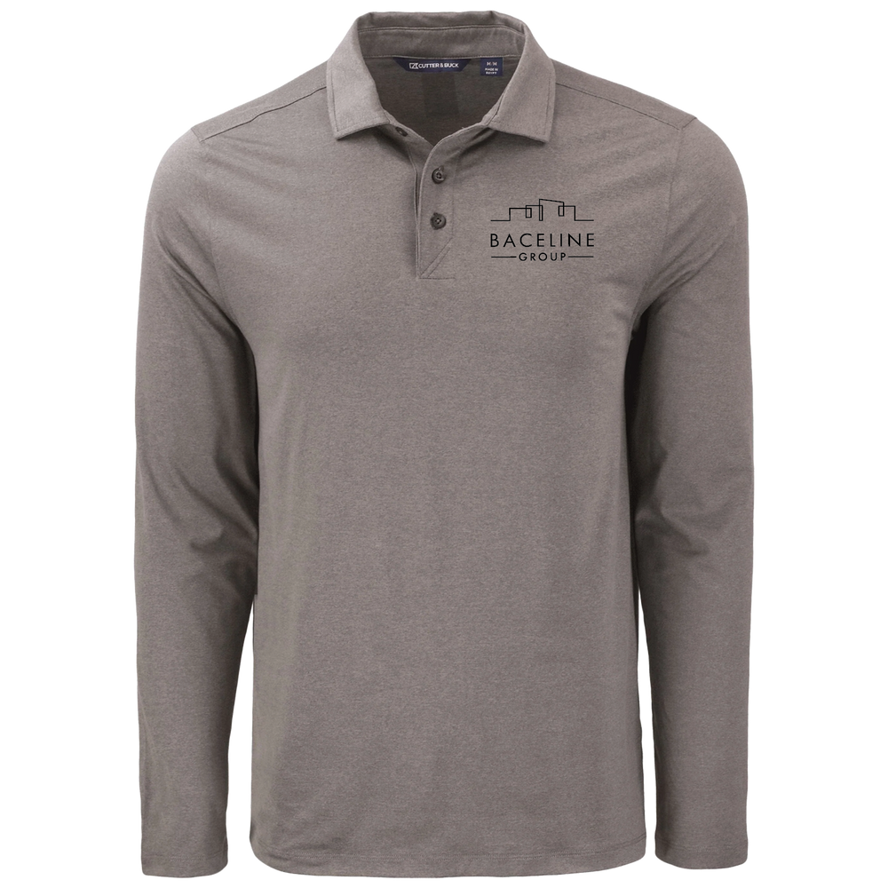 Cutter & Buck Coastline Recycled Double Peached Mens Long Sleeve Polo