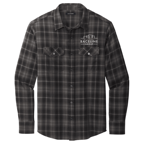 Port Authority--Long Sleeve Ombre Plaid Shirt