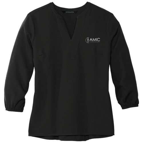 Mercer+Mettle Women's Stretch Crepe 3/4-Sleeve Blouse