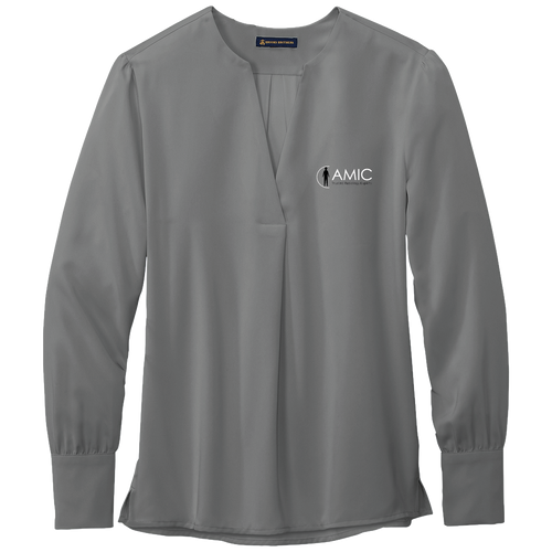 Brooks Brothers Women’s Open-Neck Satin Blouse