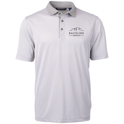 Cutter & Buck Virtue Recycled Micro Stripe Featherlight Pique Mens Polo