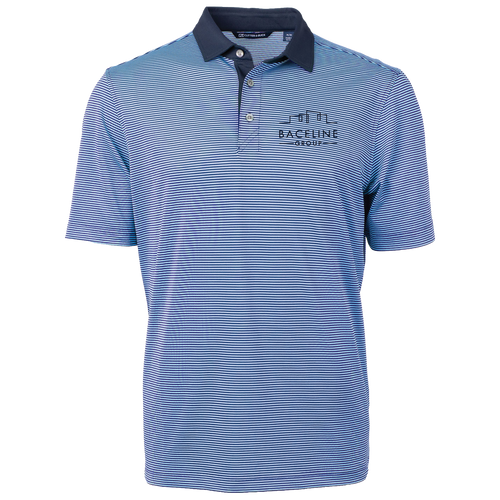 Cutter & Buck Virtue Recycled Micro Stripe Featherlight Pique Mens Polo