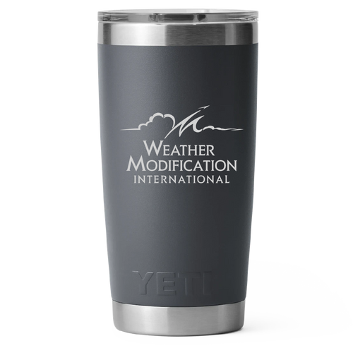 Cup features both logos
Weather Modification logo and ICE logo