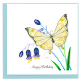 Birthday Butterfly and Bluebells Card, Blank