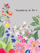 "Thinking of You" Flowers Friendship Card