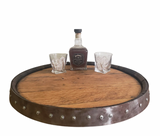 Bourbon Barrel Top Lazy Susan with Single Metal Ring