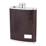 Sophisticated Leather and Stainless Steel 8oz Flask