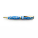 Slimline Pen in Blue Hydrangea + 24K Accents, Ballpoint Pen