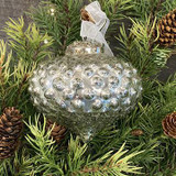 Hobnail Drop Mercury Glass Ornament