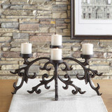 Ornate Spanish Scroll Pillar Candelabra