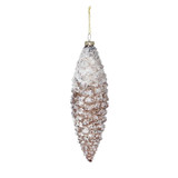 Frosted Brown Pinnacle Pine Cone Glass Ornament