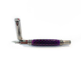 Handmade Magnetic Vortex Fountain Pen in Purple Honeycomb, One-of-a-Kind