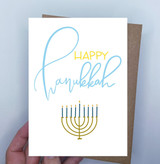Happy Hanukkah Festival of Lights Holiday Card