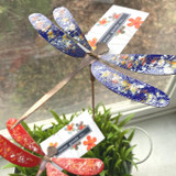 Enamel Dragonfly Garden Stake - XLarge