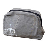 Bicycle Shaving Kit Bag, Recycled Military Canvas