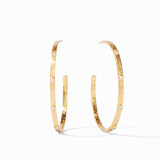 Crescent Crystal Gold Hoop