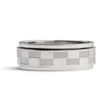 Checker Stainless Steel Spinner Ring