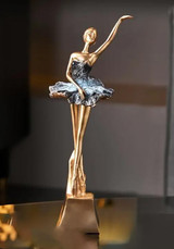 European Relevé Ballet Girl Sculpture, Gold