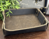 Dark Brown Leather Valet, Snaps