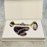 Amethyst Crystal Facial Roller and Gua Sha Set