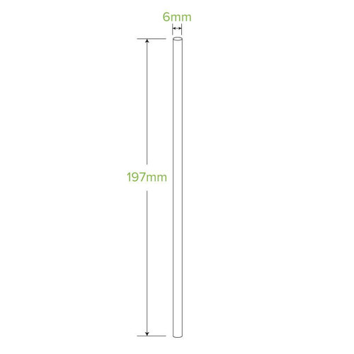 6MM REGULAR GREEN BIOSTRAW Pieces : 2,500