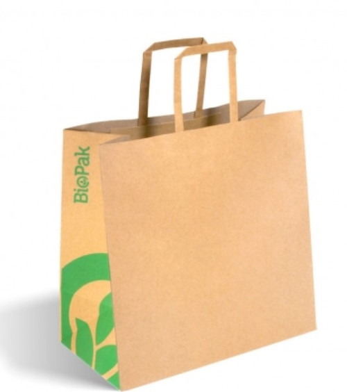 SMALL FLAT HANDLE KRAFT PAPER BAGS