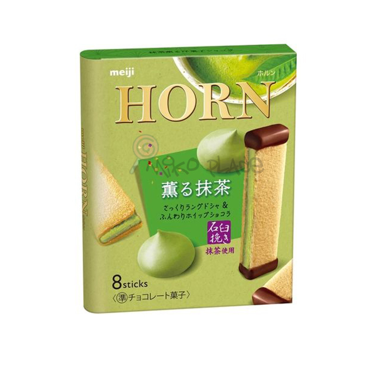 Meiji Horn Chocolate Sticks Green Tea Flavor 明治朱古力餅抺茶味8入 Mikoplace U K Premium Asian Product To U K