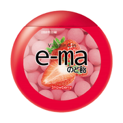 UHA e-ma Candy Strawberry Flv | 味覺糖 e-ma 士多啤梨味喉糖(圓盒裝) 33g