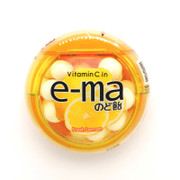 UHA e-ma Candy Fresh Lemon Flavor | 味覺糖 e-ma 清新檸檬味喉糖(圓盒裝)  33g [Best Before Oct 5, 2026 ]