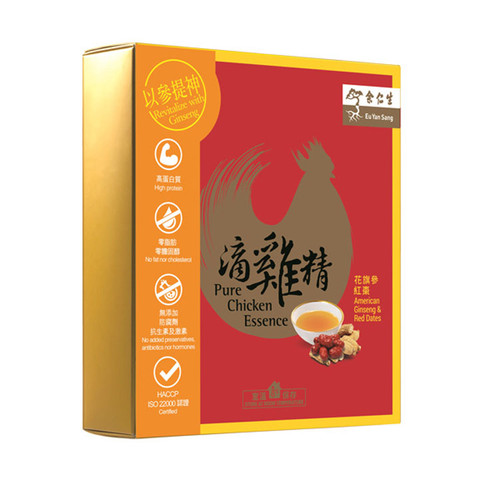 EU YAN SANG Pure Chicken Essence American Ginseng & Red Dates 6pcs  余仁生花旗參紅棗滴雞精 6包裝