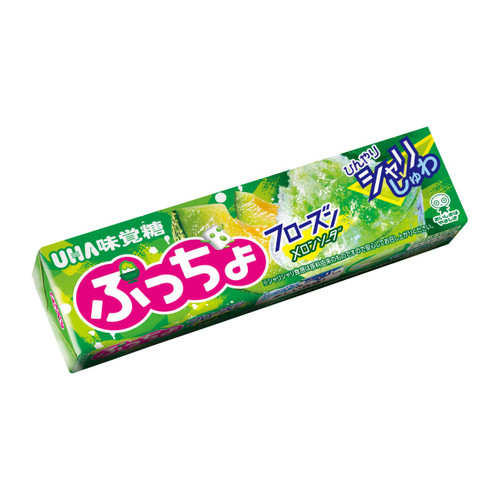 UHA Puccho Stick Candy Melon Soda 味覺糖 乳酷糖 密瓜梳打味 50g 10Pcs [Best Before May 30, 2024]