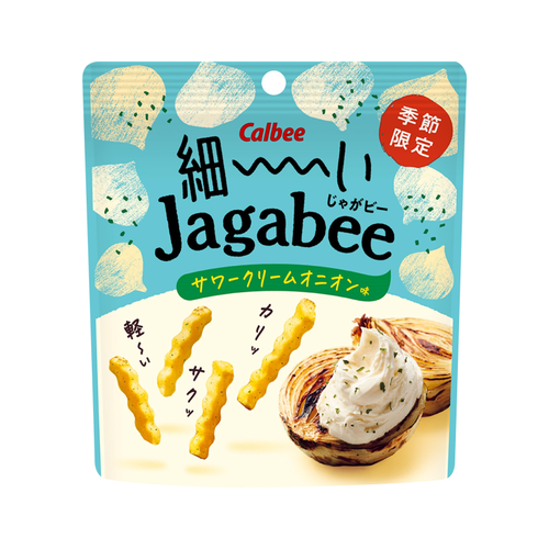 CALBEE - JAGABEE Wave Cut Potato Sticks Sourt Cream Onion Flv | 宅卡B 波浪薯條 酸忌廉洋葱味 35g
