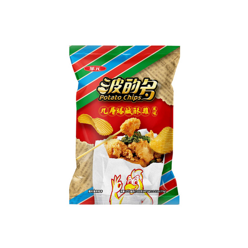 HWA YUAN Potato Chips Popcorn Chicken with Basil Flv | 華元 波的多薯片 九層塔鹹酥雞風味 73g