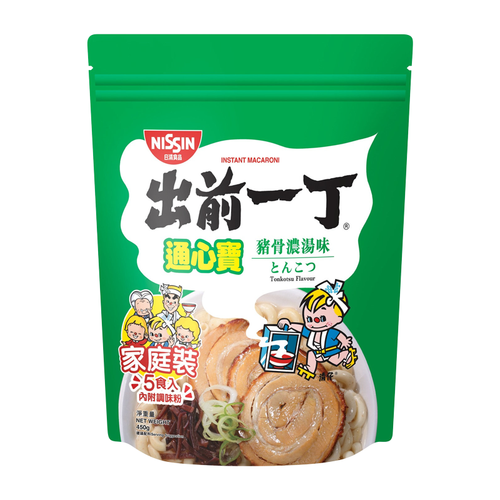 NISSIN Instant Macaroni Family Pack Tonkotsu Flv | 出前一丁 通心寶家庭裝 豬骨濃湯味 450g