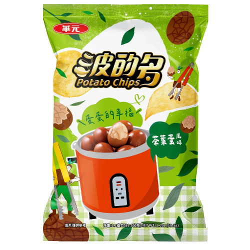 HWA YUAN Potato Chips Chinese Tea Eggs Flv | 華元 波的多薯片 茶葉蛋風味 59.5g