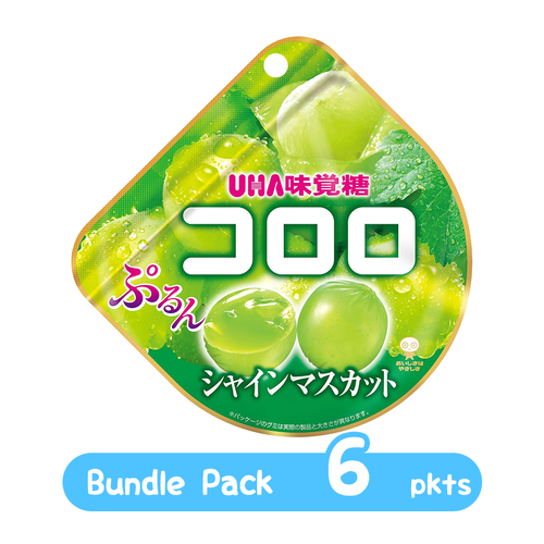 UHA Cororo Fruit Juice Gummy Green Grape Flv | 味覺糖 青提子味果汁軟糖【Bundle Pack 6pkts】