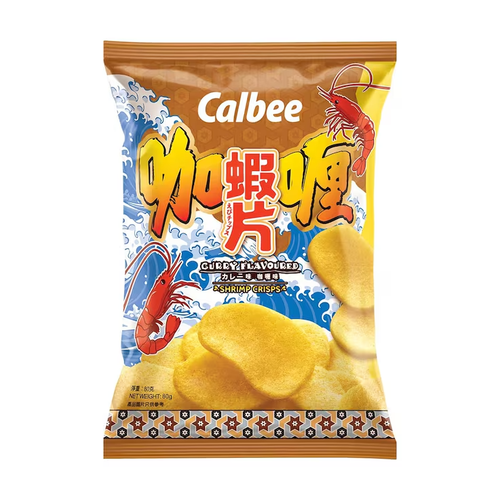 CALBEE - Shrimp Crisps Curry Flavor | 卡樂B 咖喱味蝦片 80g