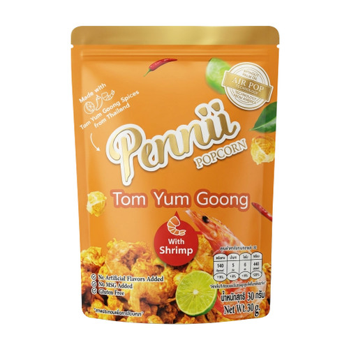 PENNII Premium Tom Yum Goong Popcorn | PENNII 高級冬陰功味爆谷 30g