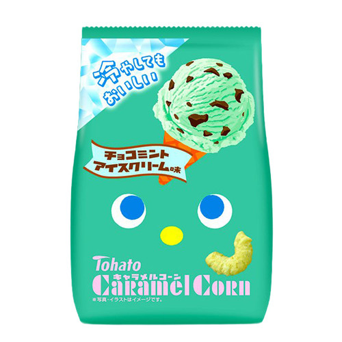TOHATO Caramel Corn Chocolate Mint Ice Cream | 桃哈多 焦糖粟米條 朱古力 薄荷雪糕風味 62g